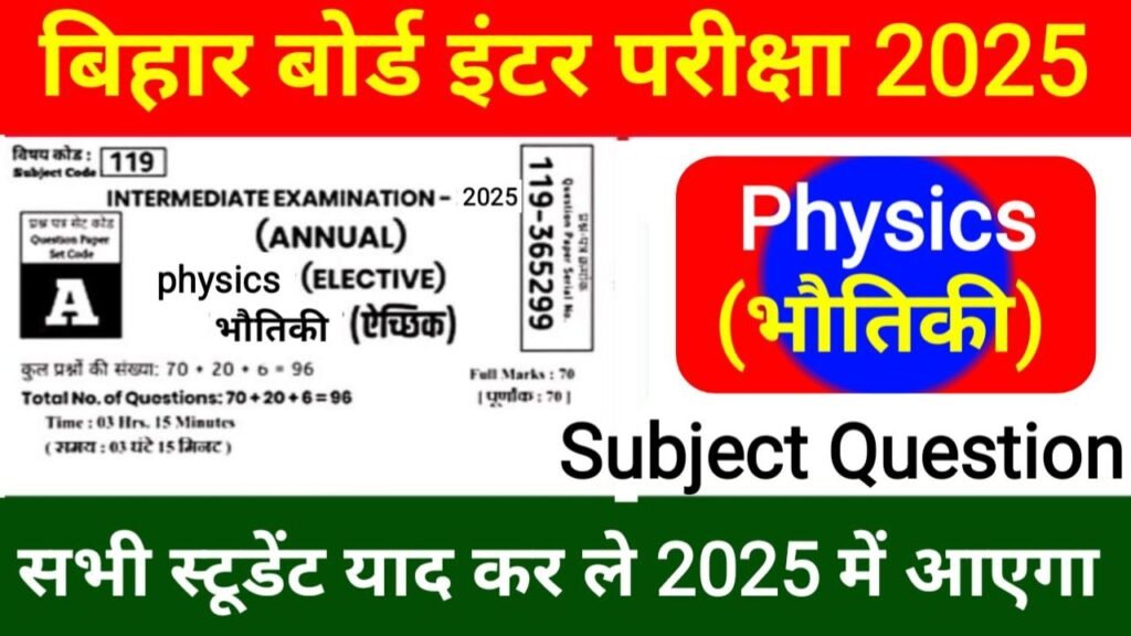 Bihar Board 12th Physics Subjective Question 2025