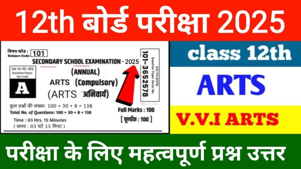 Bihar Board 12th Arts Subjective Question 2025