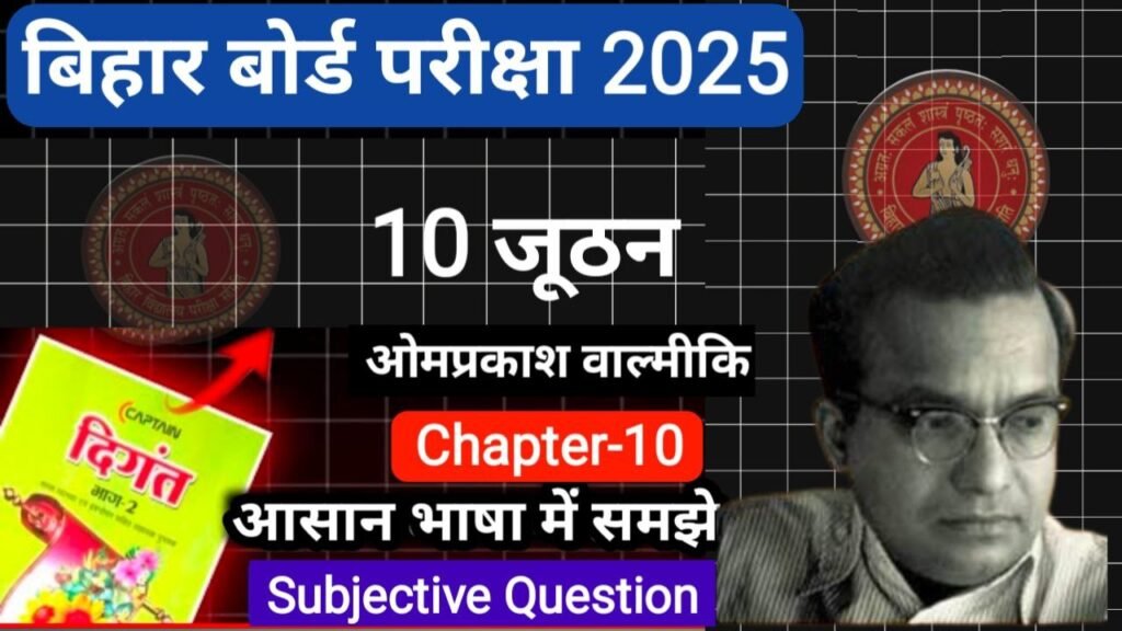 Bihar Board 12th Hindi Juthan Subjective Question 2025