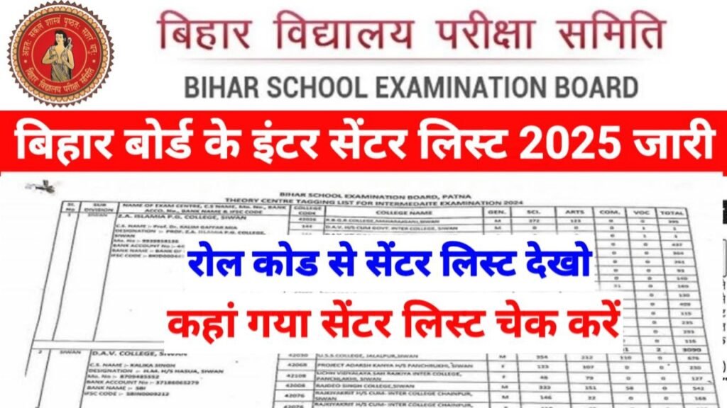 Bihar Board 12th Center List 2025 Link Out